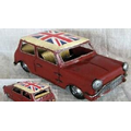 20 Oz. Antique Model Mini Cooper w/ USA Flag (8.75"x4"x3.75")